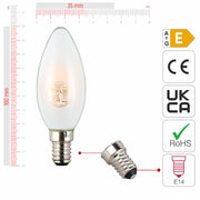 LED Candle Bulb Dimmable E14 4W Frosted Glass Pack of 4 3