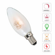 LED Candle Bulb Dimmable E14 4W Frosted Glass Pack of 4 5