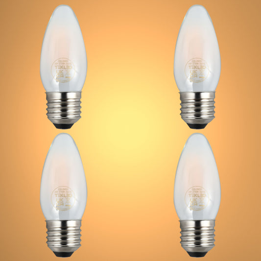 LED Candle Bulb Dimmable E27 4W 2700K Frosted Glass Pack of 4 1