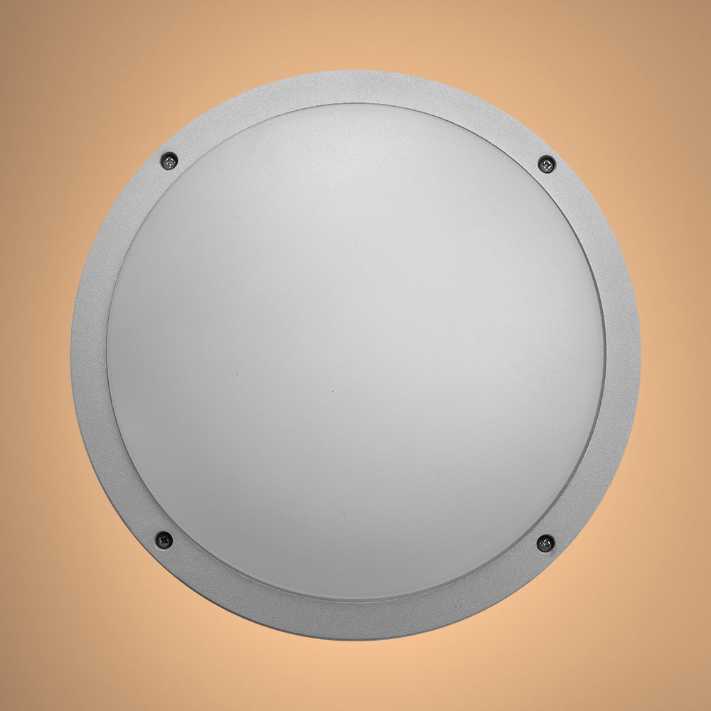 Fool Moon Eyelid LED Diecast Aluminium Round Wall Lamp 20W Cool White 4000K IP54 Grey 275mm 1