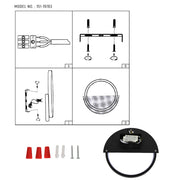 LED Flush Wall Light Round Black 3000K 8