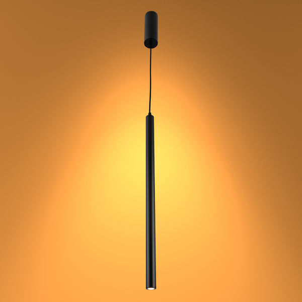 Integrated LED Modern Cylinder Pendant Ceiling Light Suspended Downlight Black 2
