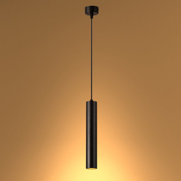 Integrated LED Modern Cylinder Pendant Ceiling Light Suspended Downlight Black 9