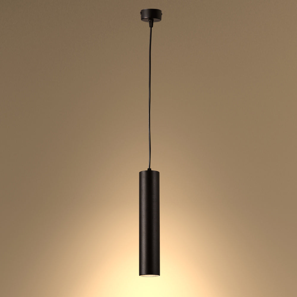 Integrated LED Modern Cylinder Pendant Ceiling Light Suspended Downlight Black 11