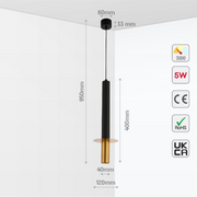 LED Pendant Downlight 5W 3000K Black and Bronze 17