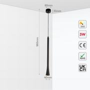 LED Pendant Downlight 5W 3000K Black and Bronze 18