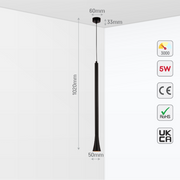 LED Pendant Downlight 5W 3000K Black and Bronze 19