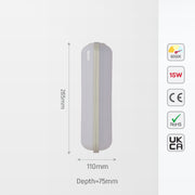 LED Plastic Modern Outdoor Wall Light 15W 8