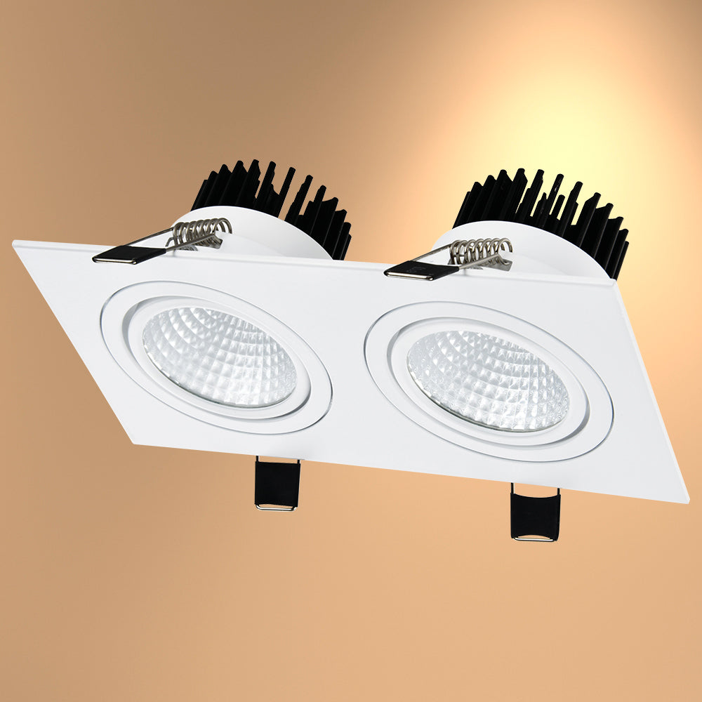 LED Tilt Recessed Rectangle Downlight 2 Way IP20 CRI90 27