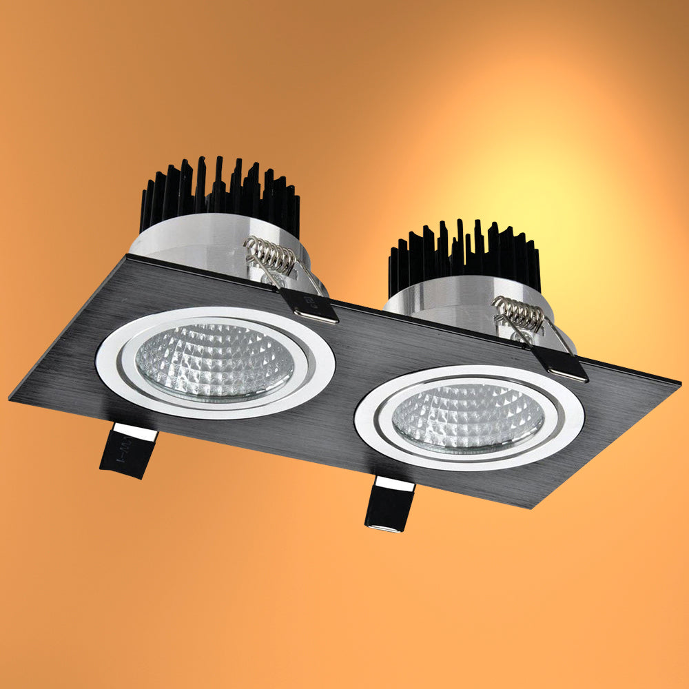 LED Tilt Recessed Rectangle Downlight 2 Way IP20 CRI90 22