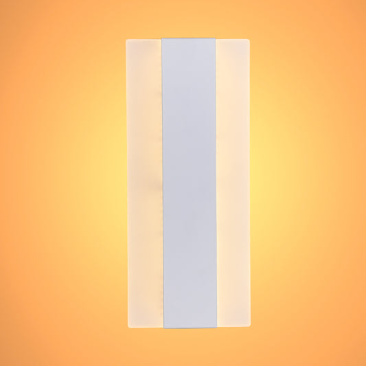 LED White Metal Acrylic Wall Light 12W Warm White 3000K 1