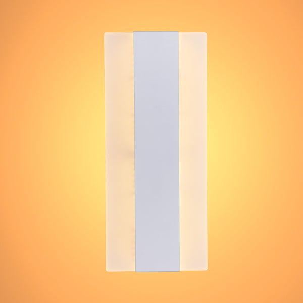 LED White Metal Acrylic Wall Light 12W Warm White 3000K 1