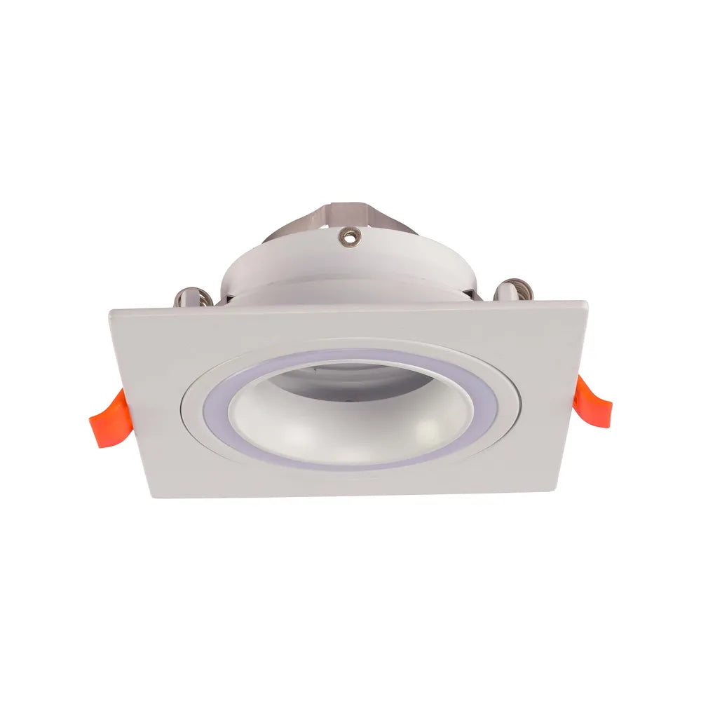 GU10 Downlight Fixture TEKLED Low UGR Fixed Recessed GU10 Downlighter Square-1 Lamp-143-03401