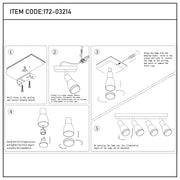 A track lighting fixture in 5 steps, starting from drilling and installing to adjusting the lamp.