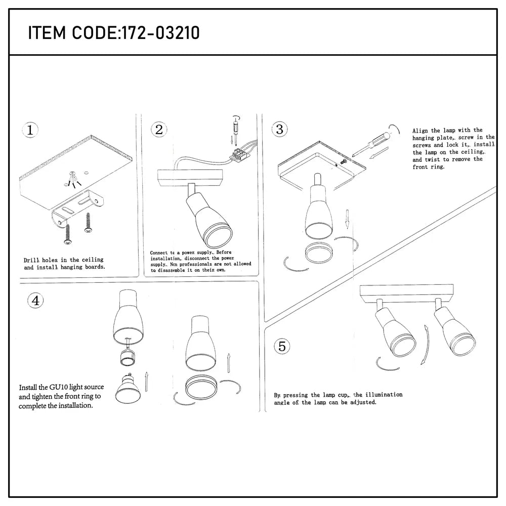 User manual for Luma Cylindro GU10 Spotlight Fixture-172-03210