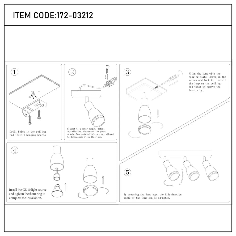 User manual for Luma Cylindro GU10 Spotlight Fixture-172-03212