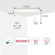 Size and technical specs of the Luma Cylindro GU10 Spotlight Fixture-172-03218