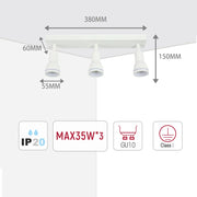 Size and technical specs of the Luma Cylindro GU10 Spotlight Fixture-172-03220