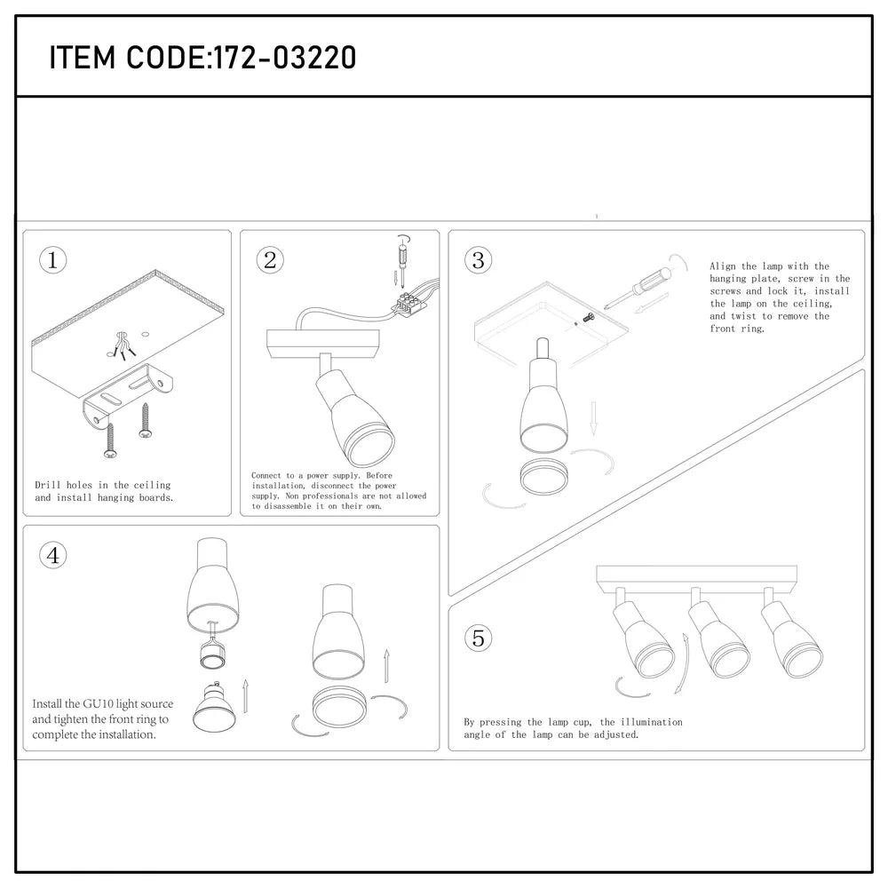 User manual for Luma Cylindro GU10 Spotlight Fixture-172-03220