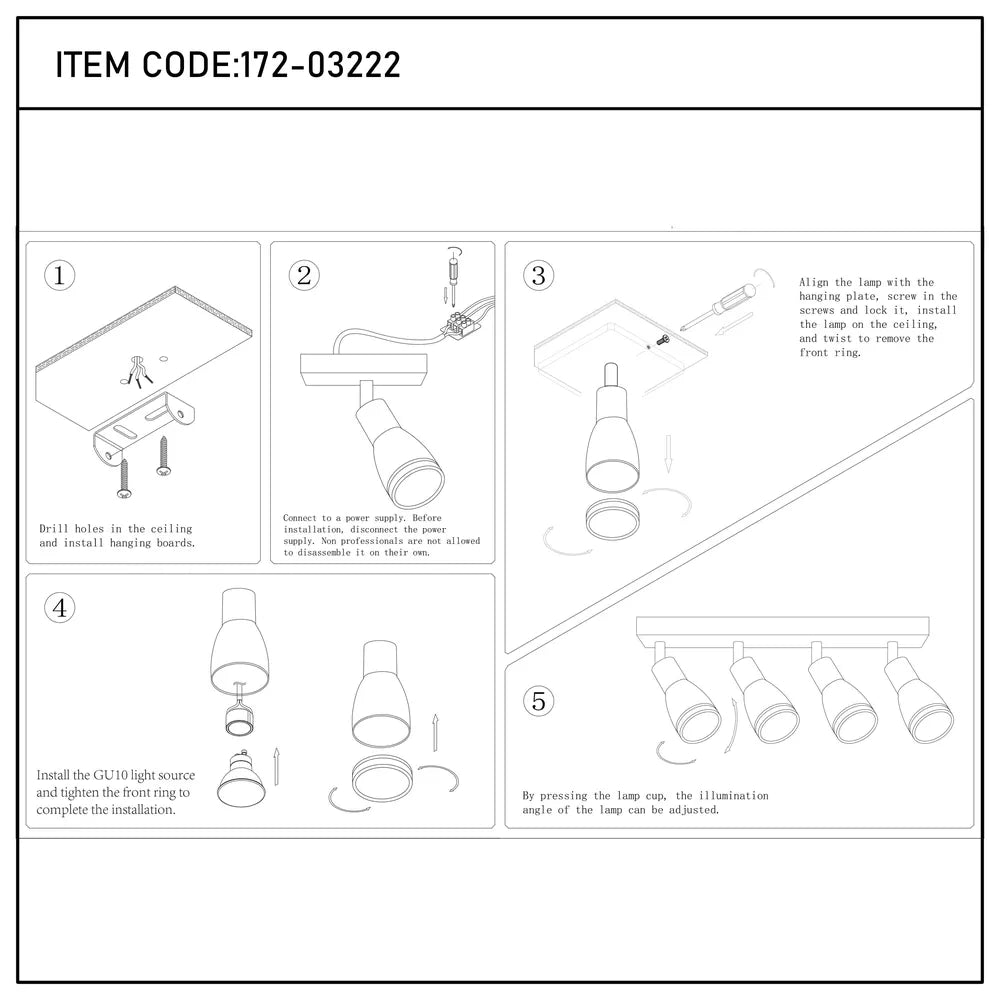 User manual for Luma Cylindro GU10 Spotlight Fixture-172-03222