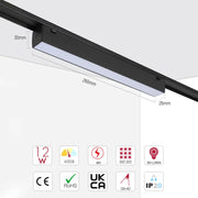 Size and technical specs of the Magnetic Linear LED Track Light with Opal Diffuser-169-03111