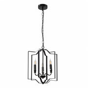 Main image of Black Cage Candle Lantern Rustic Nautical Nordic Chandelier Ceiling Light with 3xE14 Fittings | TEKLED 159-17864