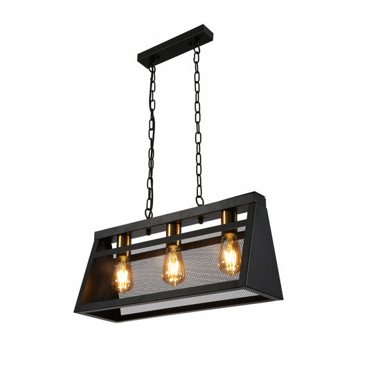 Main image of Black Metal Island Chandelier Ceiling Light with 3xE27 Fitting | TEKLED 156-19522