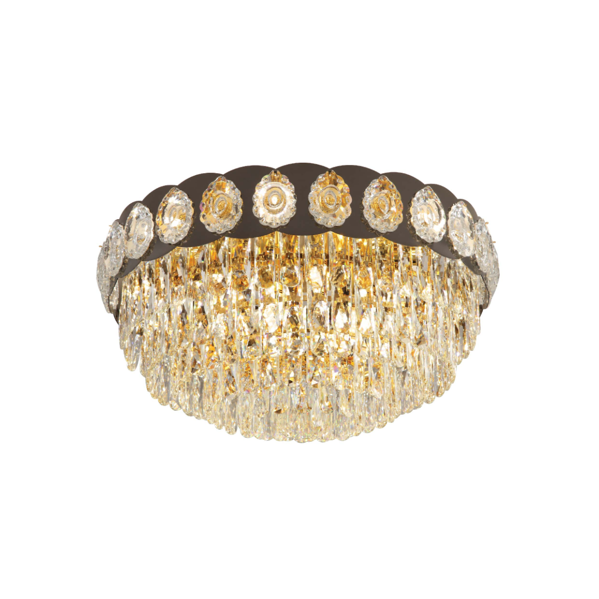Main image of Luxury Clear Crystal Flush Modern Ceiling Chandelier Light Gold | TEKLED 159-18009
