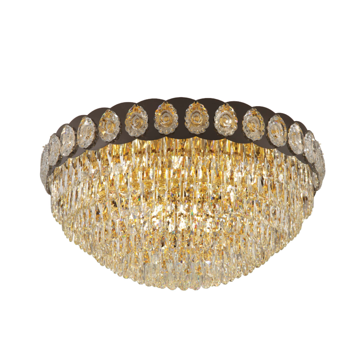 Main image of Luxury Clear Crystal Flush Modern Ceiling Chandelier Light Gold | TEKLED 159-18011