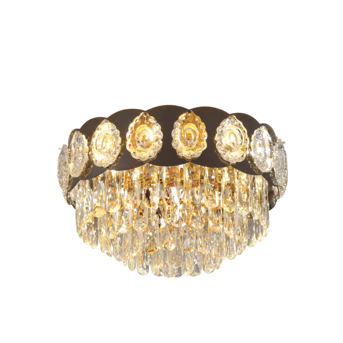 Main image of Luxury Clear Crystal Flush Modern Ceiling Chandelier Light Gold | TEKLED 159-18007
