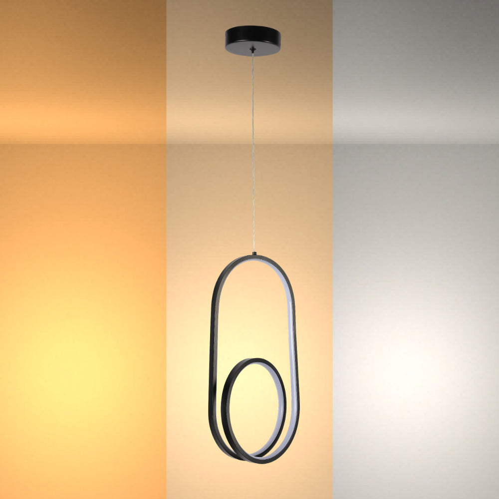 Mavey Modern Nordic Bedside LED Pendant Light Black CCT Changeble 2