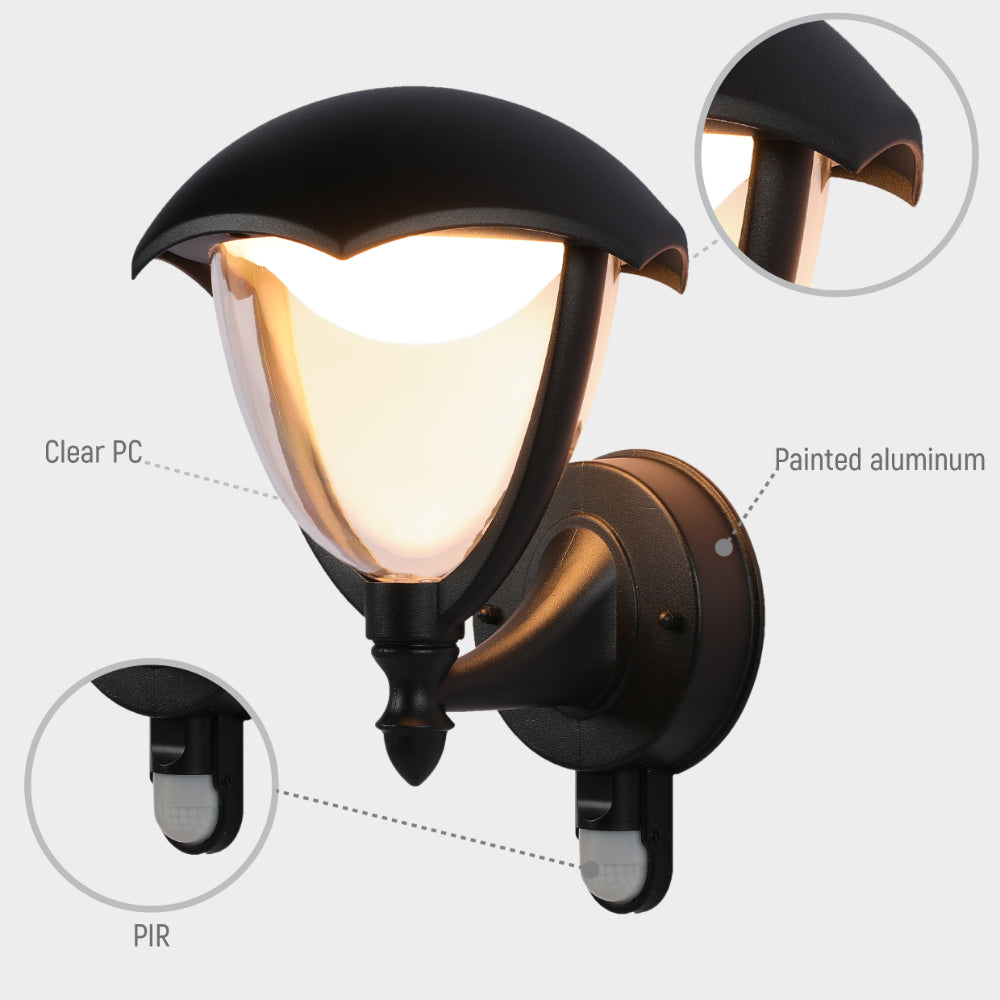 Megan LED Outdoor Lantern Wall Light 6W 3000K Black 12