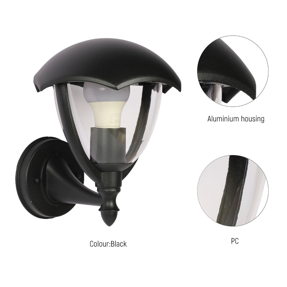 Megan Outdoor Lantern Wall Light E27 Black 19