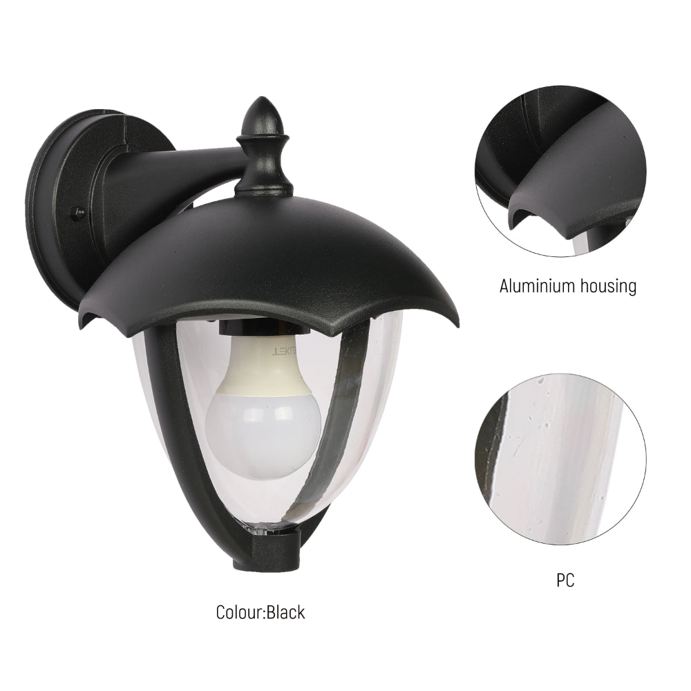 Megan Outdoor Lantern Wall Light E27 Black