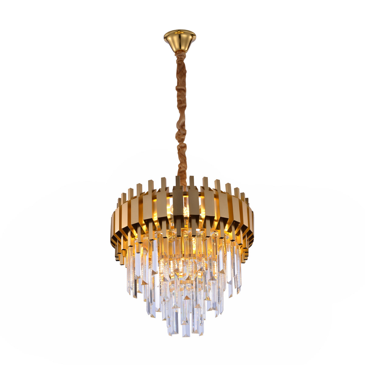 Main image of Metropolitan Square Beam Design Tiered Crystal Modern Chandelier Ceiling Light | TEKLED 159-17898