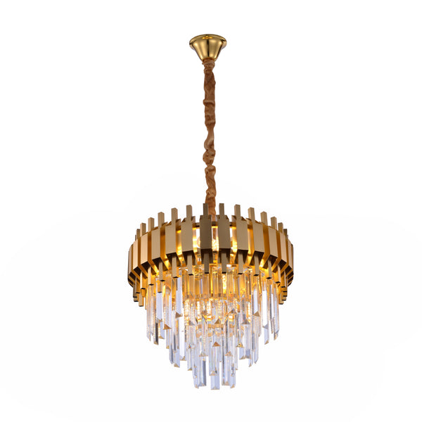 Main image of Metropolitan Square Beam Design Tiered Crystal Modern Chandelier Ceiling Light | TEKLED 159-17898