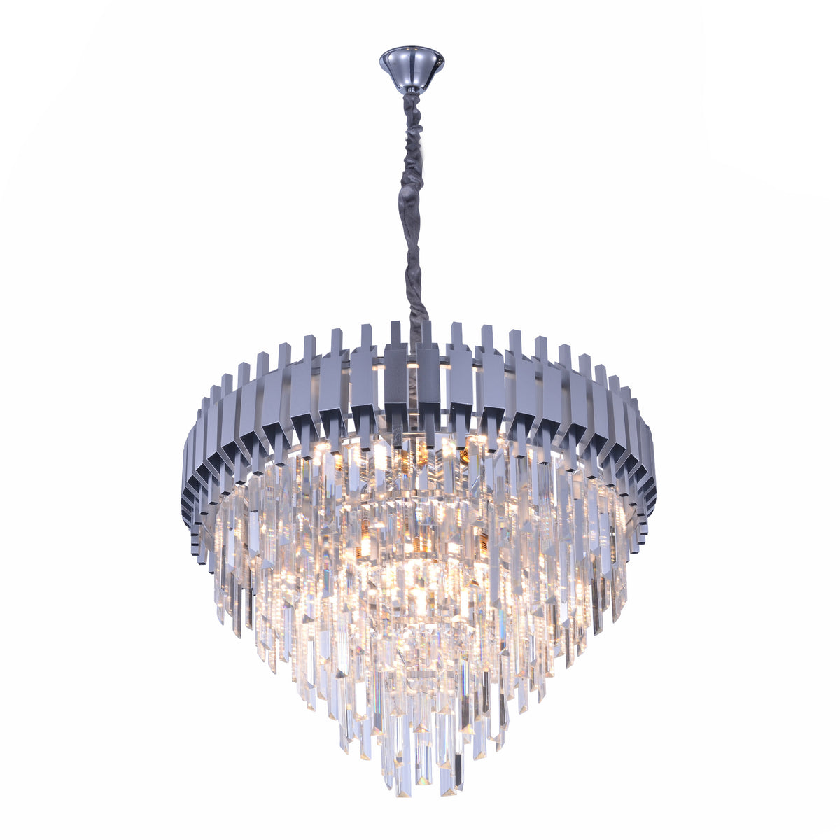 Main image of Metropolitan Square Beam Design Tiered Crystal Modern Chandelier Ceiling Light | TEKLED 159-18038