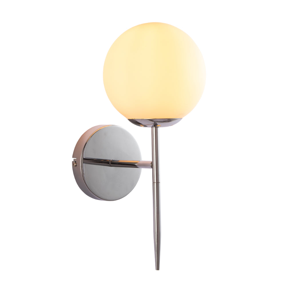 Main image of Mid-century Nordic Globe Sconce Modern Wall Light Chrome 151-19944