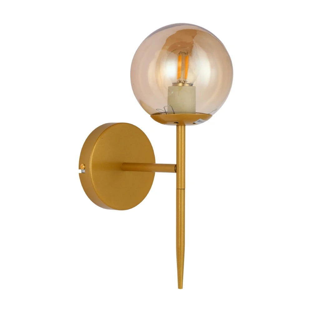 Mid-century Nordic Globe Sconce Modern Wall Light Gold 151-19556