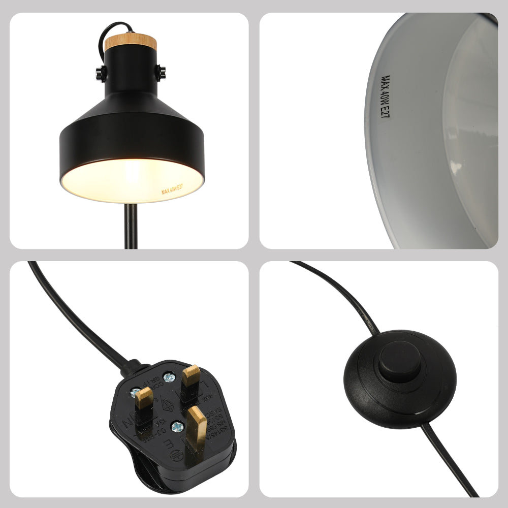 Minimalist Adjustable Floor Lamp with Wooden Accent 16