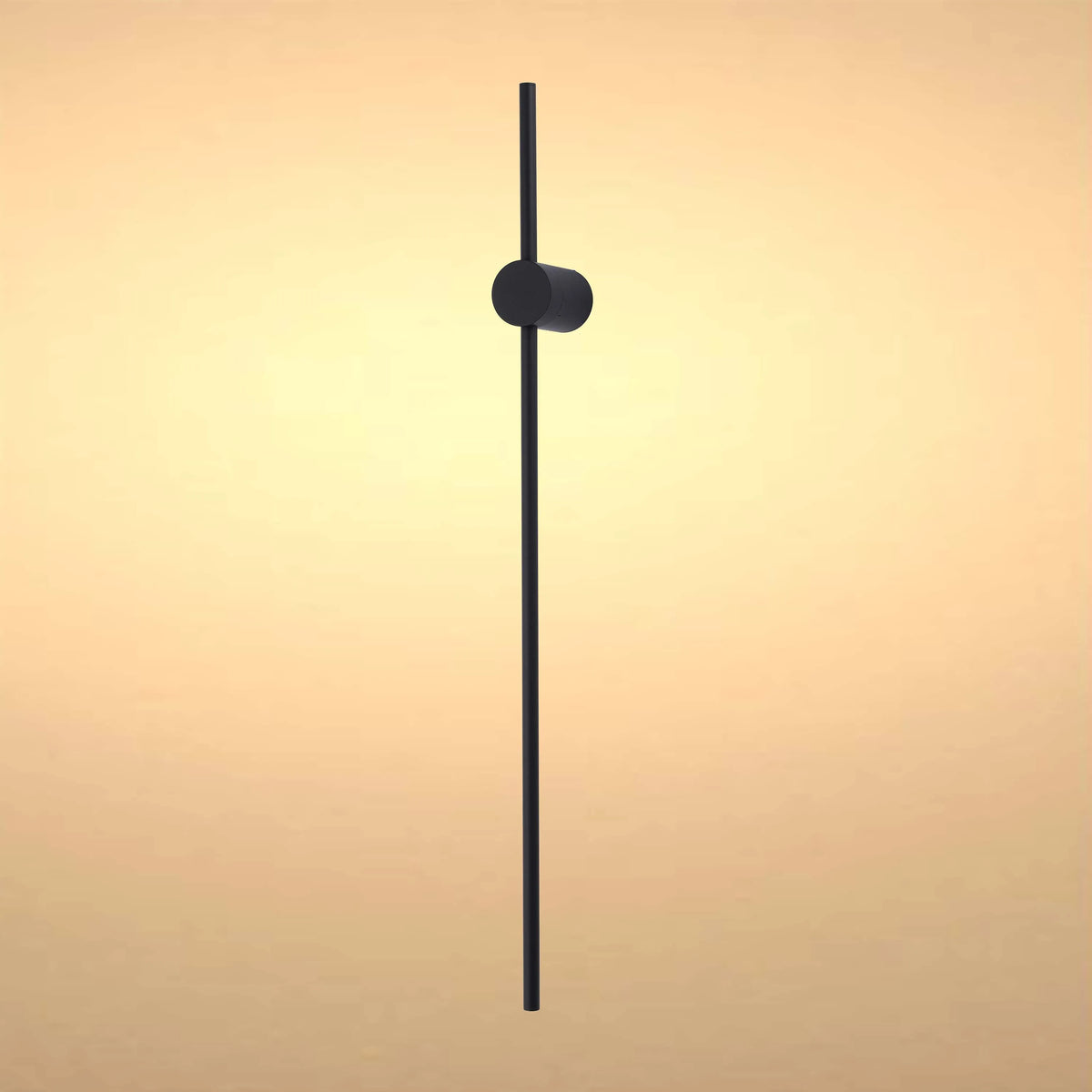 Contemporary black wall light with a minimalist design, providing a soft and modern illumination.