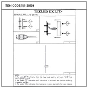 TEKLED UK LTD lighting model 151-20106 diagrams and installation instructions.