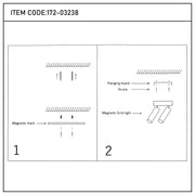 Diagram illustrating magnetic track lighting and magnetic grid lighting fixture installation methods.