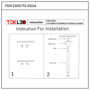 A diagram illustrates a lamp installation; parts include hanging board, ceiling plate, cable, and lamp body.