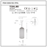 Pendant light installation diagram, showing ceiling mounting, wiring, and dimensions of 2180mm height and 295mm width.