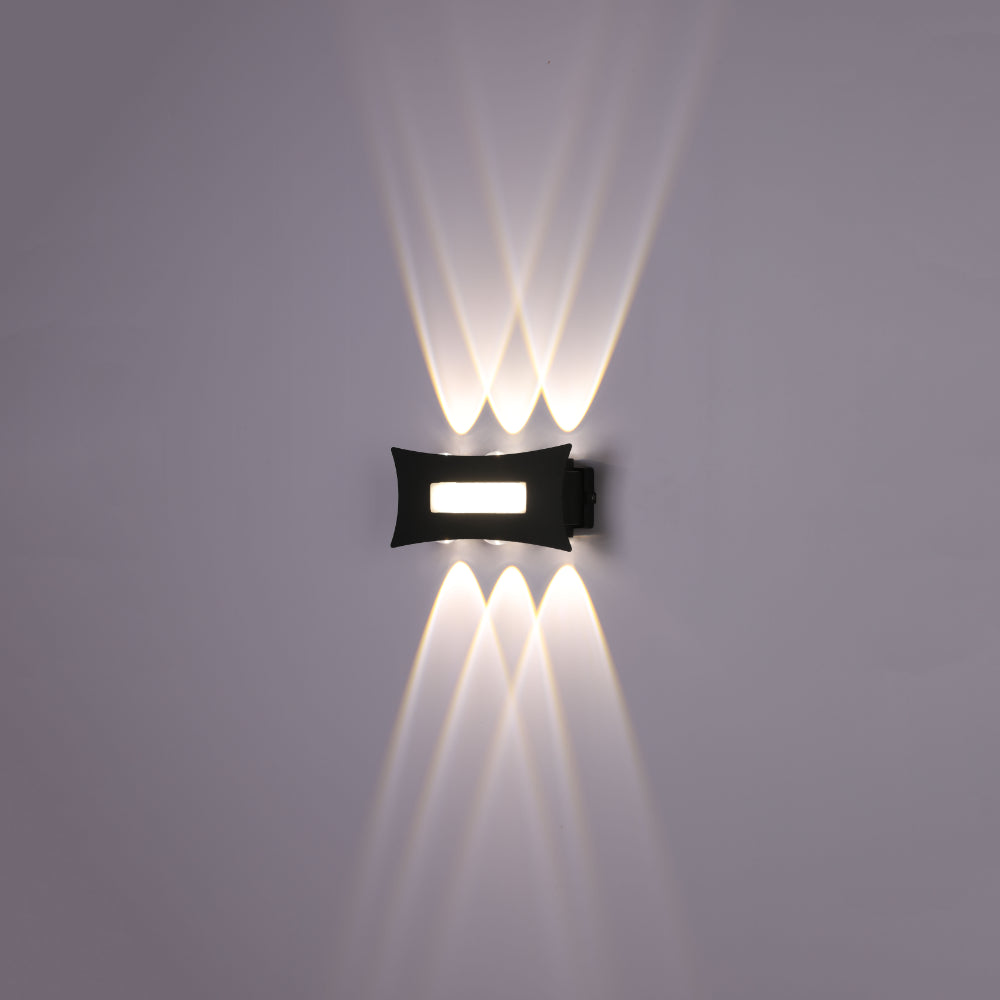 Modern Decorative Up Down LED Wall Light Black 4000K 12W 1