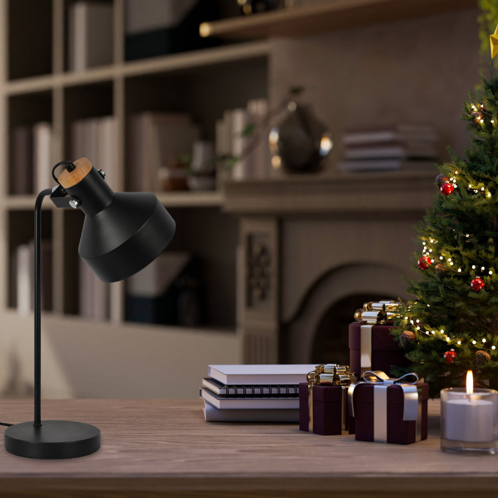 Modern Desk Lamp with Wooden Accent 4