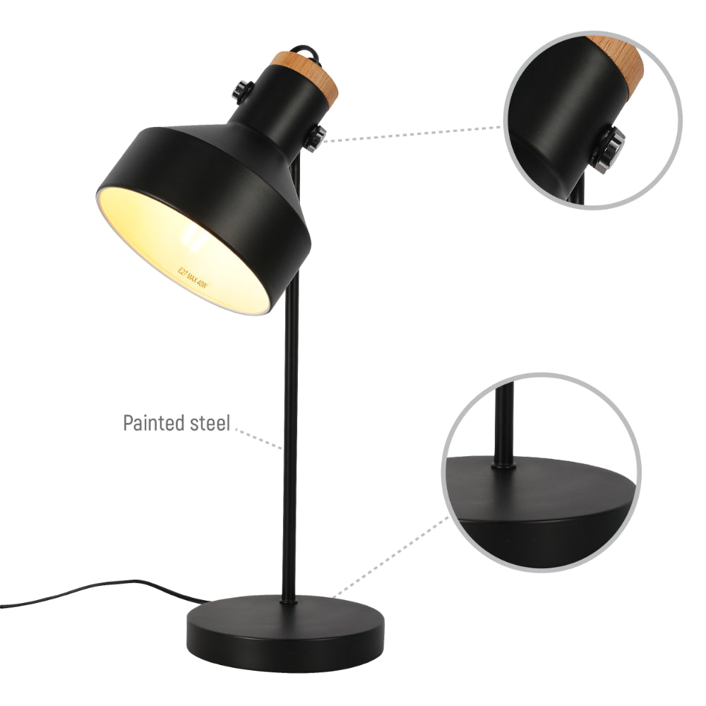 Modern Desk Lamp with Wooden Accent 16