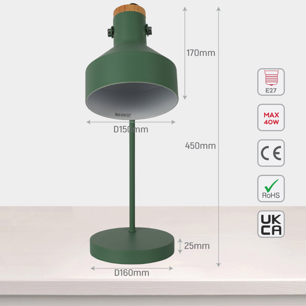 Modern Desk Lamp with Wooden Accent 15