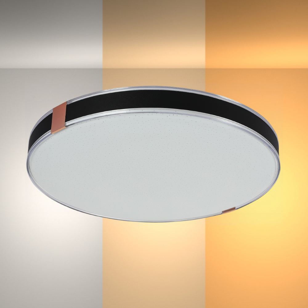 Modern Flush Ceiling Lights with Black Frame and Bronze/Copper Accents, LED Flush Ceiling Light, TEKLED 1